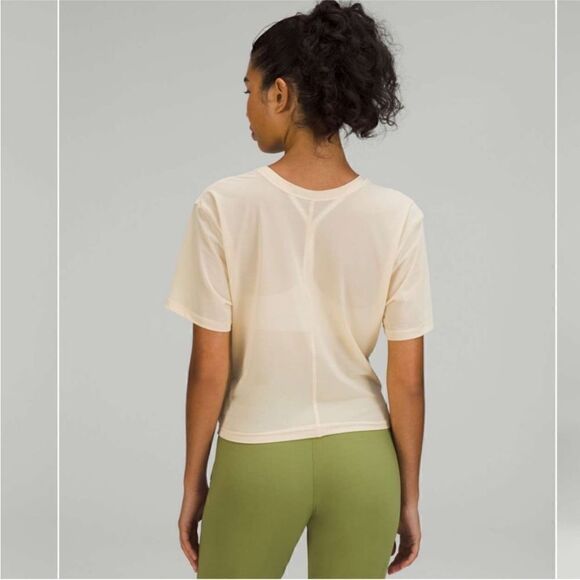 EUC Lululemon sheer tan wrap top 4 6 yoga Pilates - Picture 2 of 6